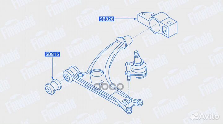 Сайлентблок передний переднего рычага SB815 Fin