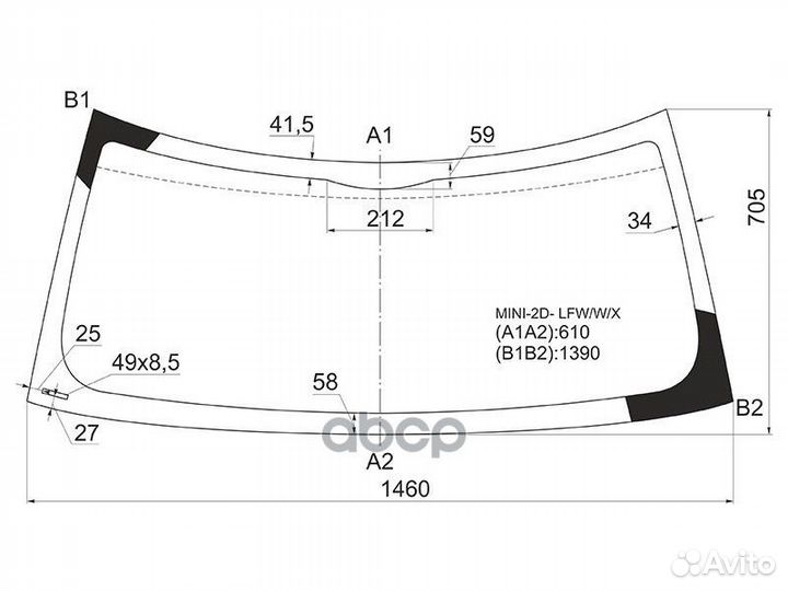 Стекло лобовое Mini Clubman Cooper 08-14 / Hatch