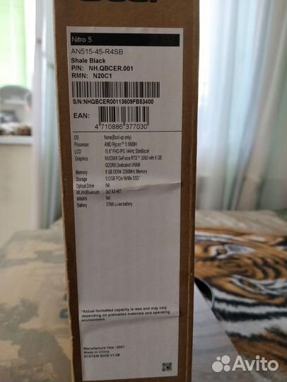 Игровой Ноутбук acer nitro 5 AN515-45-R4SB rtx3060