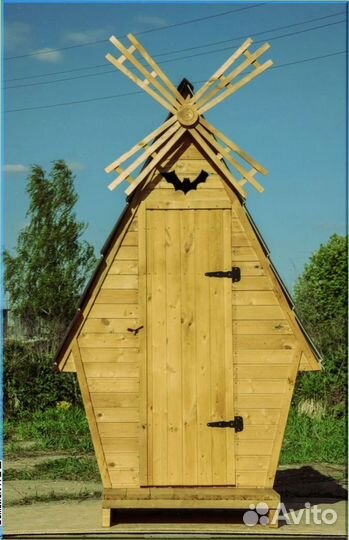 Дачный туалет деревянный прямоугольник юдф 979