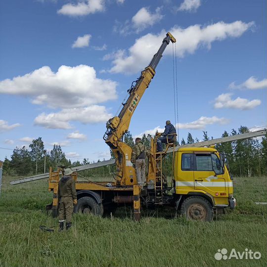 Установка опор лэп