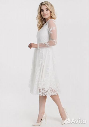 Белое платье свадебное 48 размер