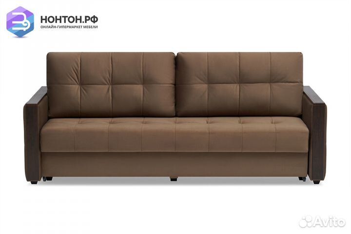 Диван еврокнижка Инсайд 3-х местный коричневый