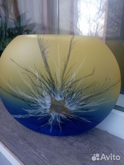 Ваза цветное стекло,Польша