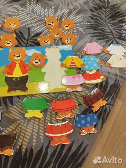 Деревянные игрушки-пазлы мишки