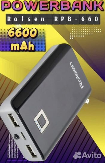 Внешний аккумулятор Rolsen RPB-660 6600 мАч