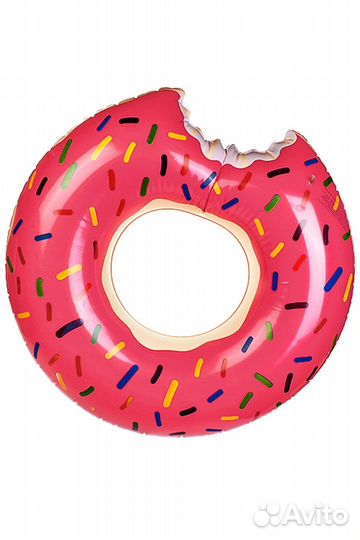 Надувной круг пончик 120/90 см Розовый/Шоколадный
