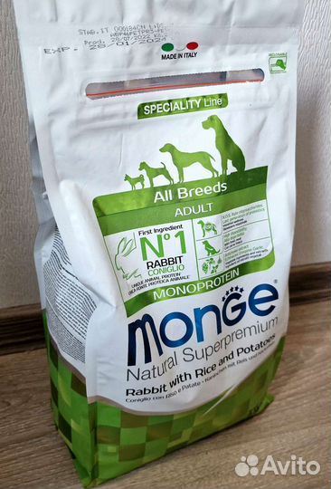 Monge Dog Monoprotein Speciality корм для собак