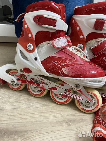 Ролики детские с защитой 35-38 размер