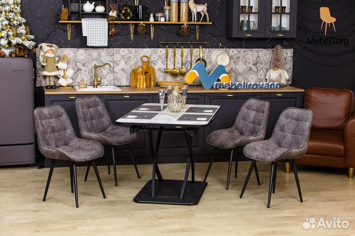 Мягкие велюровые кухонные стулья