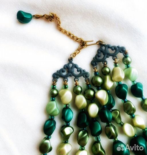 Винтажное Колье Ожерелье Бусы каскадное 1950е