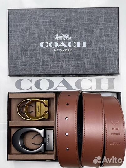 Мужской кожаный ремень coach