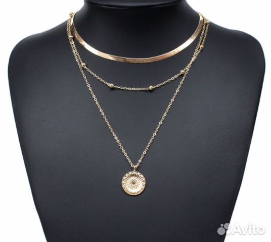 Ожерелье женское "Золот�ая монета" тройное