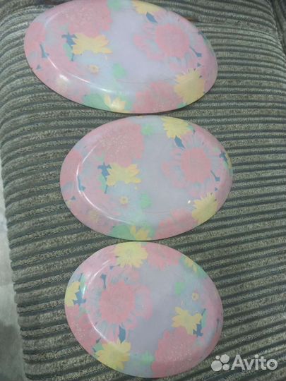 Блюдо 3шт разные по размеру стекло