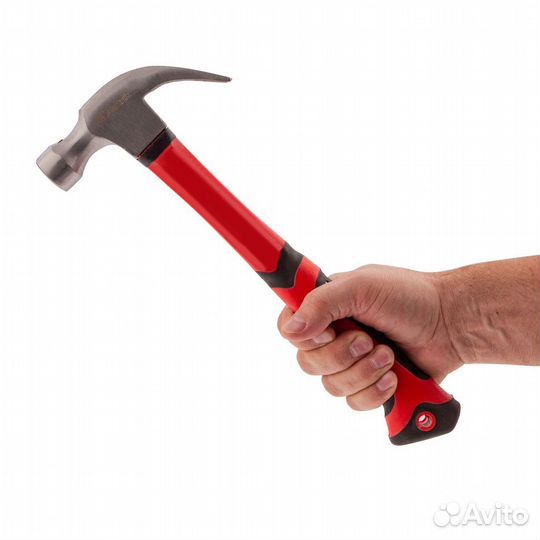 Молоток-гвоздодер, 450 г, боек c магнитом, фибергл