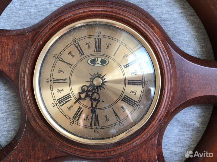 Часы настенные Руль, натуральное дерево, батарейка