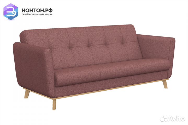 Диван книжка 3-х местный Лайм светло-бордовый