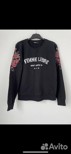 Свитшот черный с вышивкой colins S 42