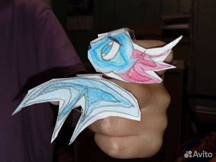 Мини дракончик на пальчик с крылом