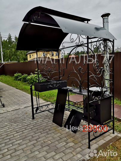 Мангал с печкой под казан