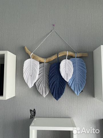 Панно листики макраме