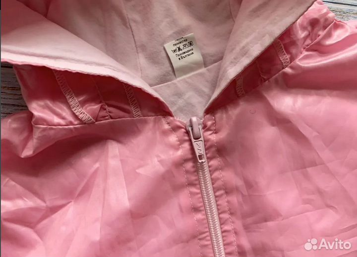 Ветровка розовая на девочку с медведем 86