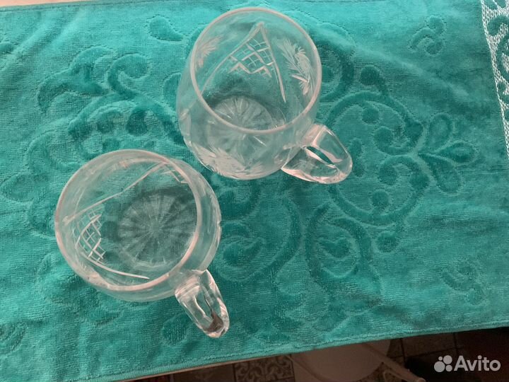 Чашки бокалы рюмки икорница розетка хрусталь СССР