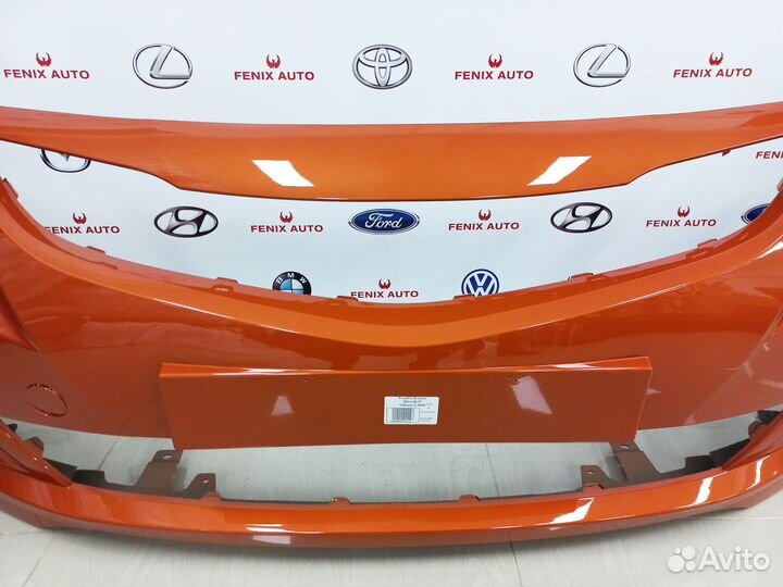 Бампер передний Hyundai Solaris 14-17 Оранжевый