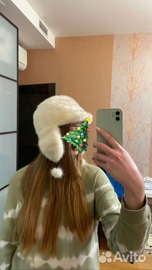 Шапка норковая женская белая