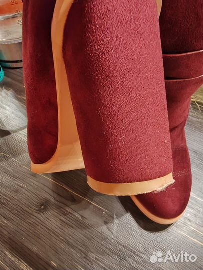 Сапоги женские зимние бордо