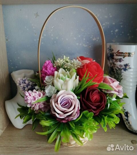 Букет из мыльных роз