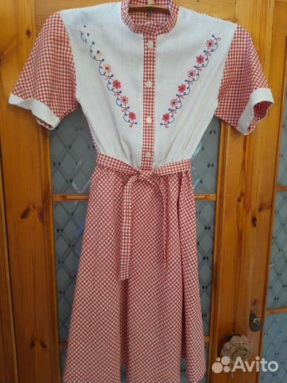 Платье для девочки СССР лен винтаж