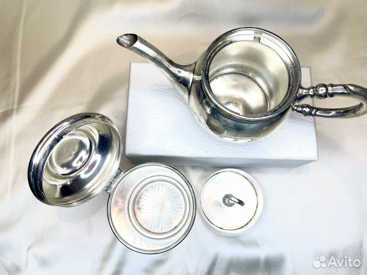 Чайник/ кофейник френч- пресс, посеребренный