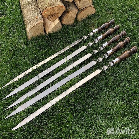 Шампур с деревянной ручкой