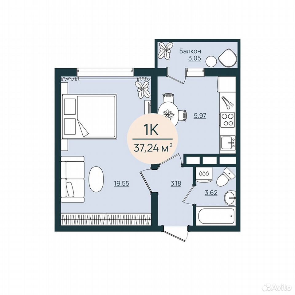 1-к. квартира, 37,2 м², 2/12 эт., Херсон
