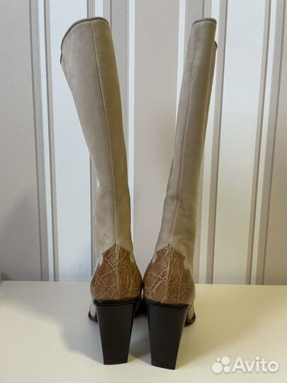 Сапоги женские Casadei 36 кожа бежевые