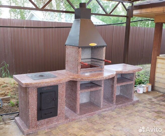 Модульная зона барбекю, мангальный комплекс, печь