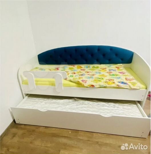 Детская кровать с выдвижным ярусом белая