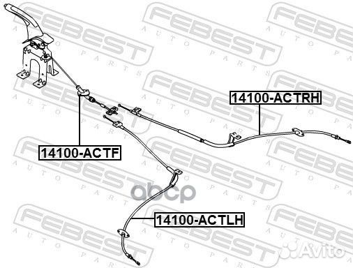 14100-actrh трос ручного тормоза правый SsangY