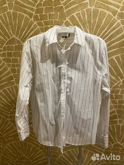 Рубашка женская белая и клетчатая 44