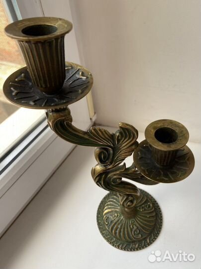 Подсвечник бронзовый винтаж СССР