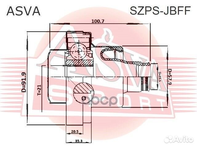 ШРУС suzuki grand vitara/escudo -14 szpsjbff asva