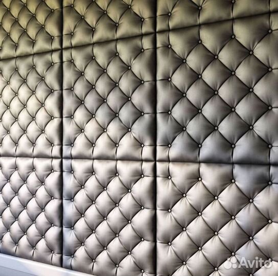 Мягкие стеновые панели из кожи, велюра