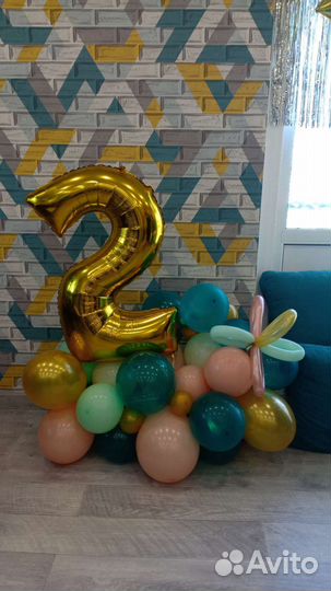 Композиция из воздушных шаров на день рождения