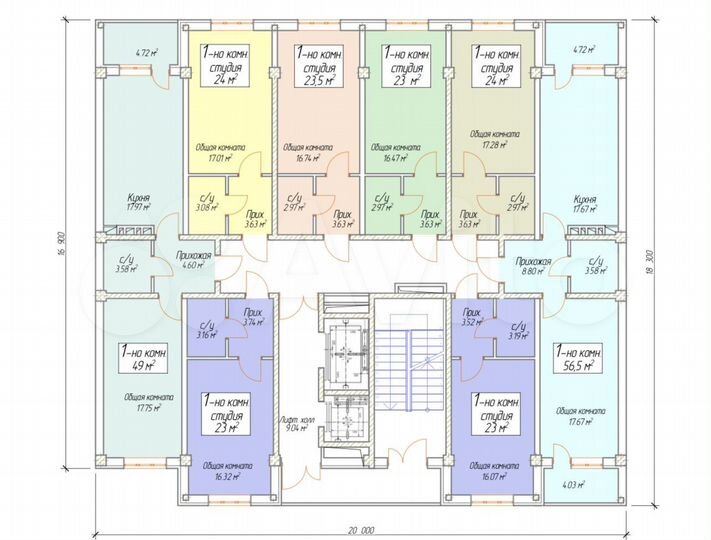 1-к. квартира, 56 м², 4/12 эт.