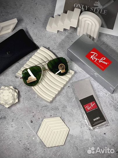 Очки Ray Ban Aviator золотые