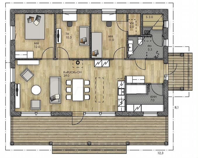 Дом 100 м² на участке 12 сот.