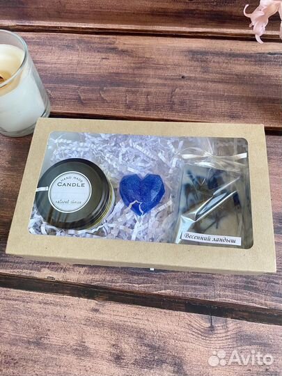 Подарочный набор мыло ручной работы + аромасвеча