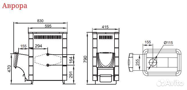 Печь Для Бани Аврора Inox Иллюминатор антрацит