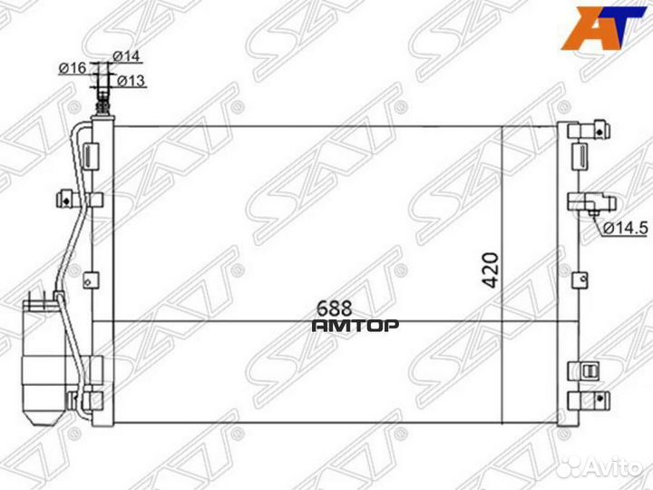 SAT ST-VL01-394-0 Радиатор кондиционера Volvo XC90